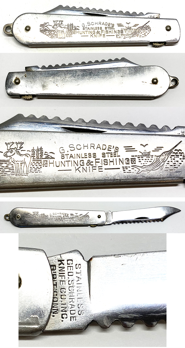 SCHRADES STAINLESS STEEL HUNTING & FISHING KNIFE!