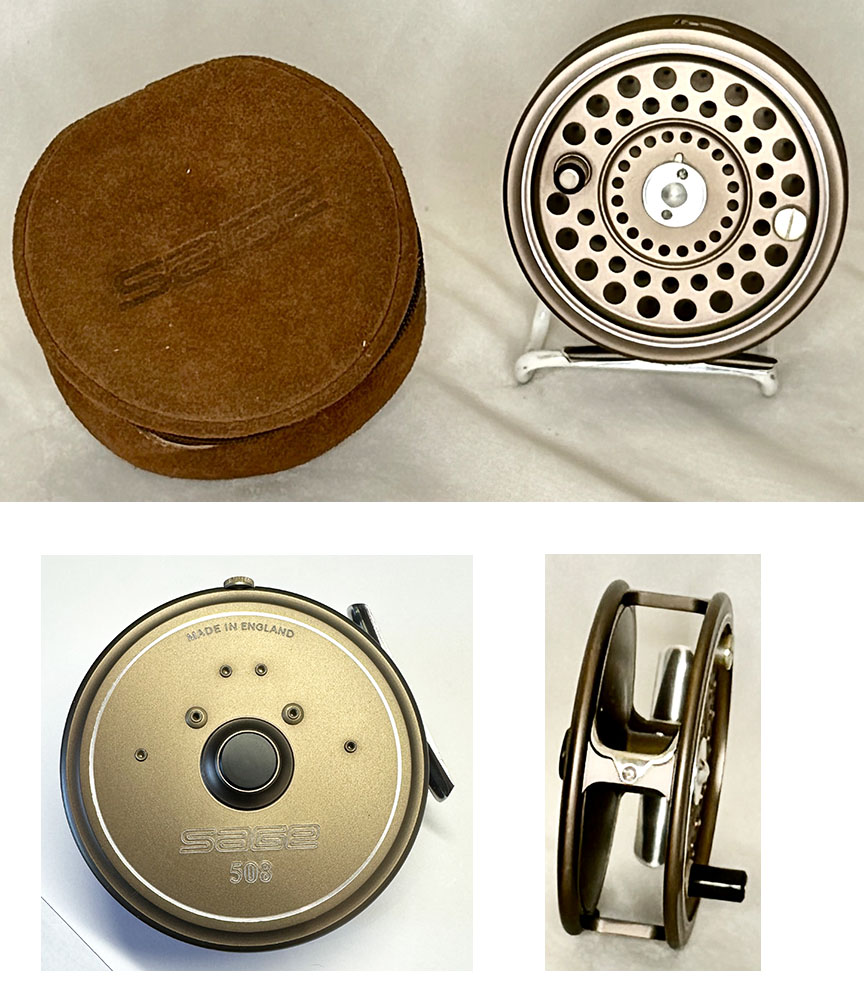 SAGE 508  FLY REEL BY HARDY BROS. ENGLAND W/REEL POUCH!